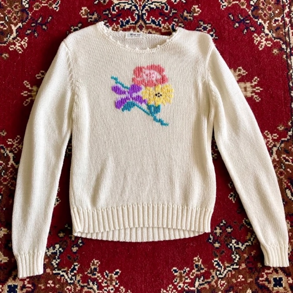 VTG Floral Knit Sweater